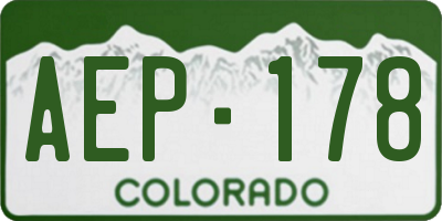 CO license plate AEP178