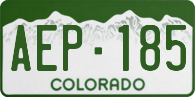 CO license plate AEP185