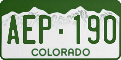 CO license plate AEP190