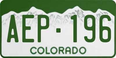 CO license plate AEP196