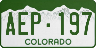 CO license plate AEP197