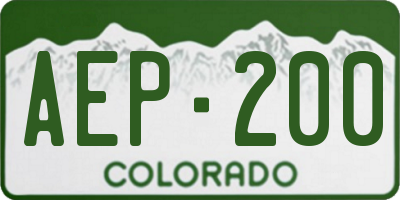 CO license plate AEP200