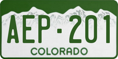 CO license plate AEP201