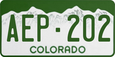 CO license plate AEP202