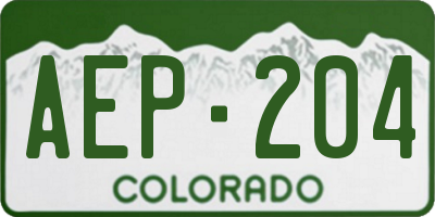 CO license plate AEP204