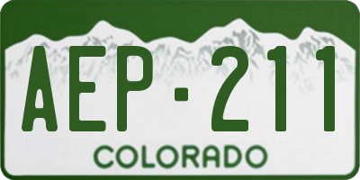 CO license plate AEP211