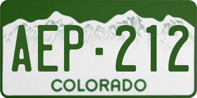 CO license plate AEP212