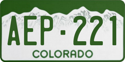 CO license plate AEP221