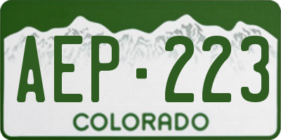 CO license plate AEP223