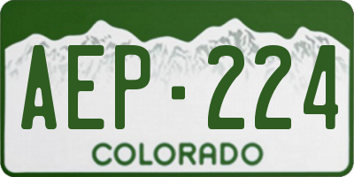 CO license plate AEP224