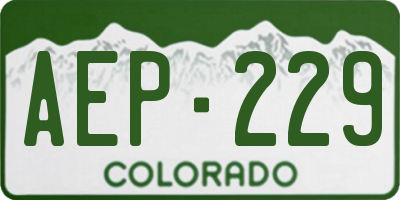CO license plate AEP229