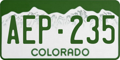 CO license plate AEP235