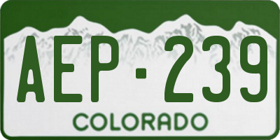 CO license plate AEP239