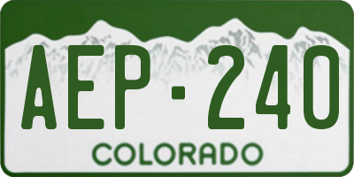 CO license plate AEP240