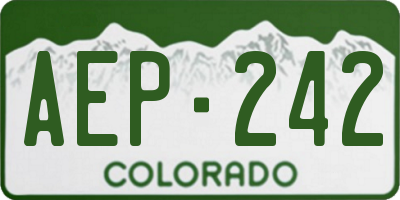 CO license plate AEP242