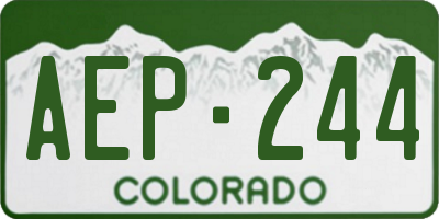 CO license plate AEP244