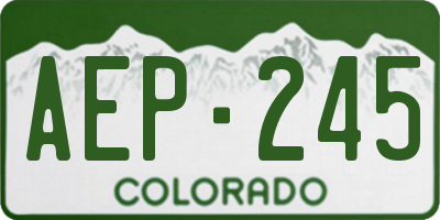 CO license plate AEP245