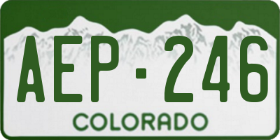 CO license plate AEP246