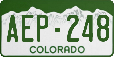CO license plate AEP248