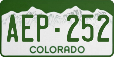 CO license plate AEP252
