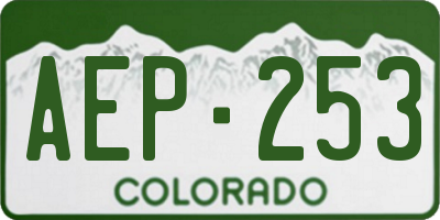 CO license plate AEP253