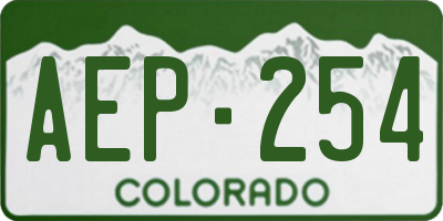 CO license plate AEP254