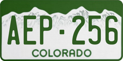 CO license plate AEP256