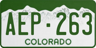 CO license plate AEP263