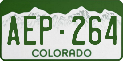 CO license plate AEP264