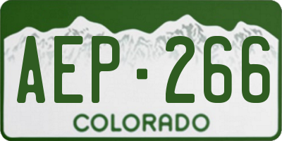 CO license plate AEP266