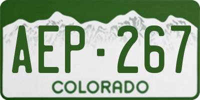 CO license plate AEP267