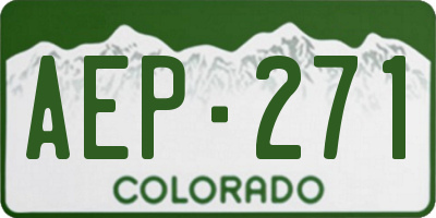 CO license plate AEP271