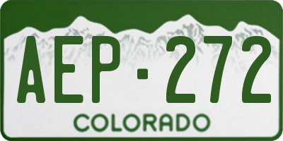 CO license plate AEP272