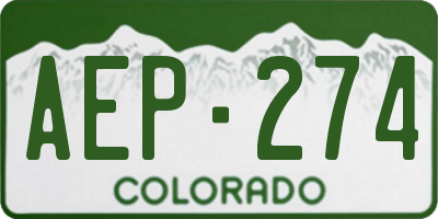 CO license plate AEP274