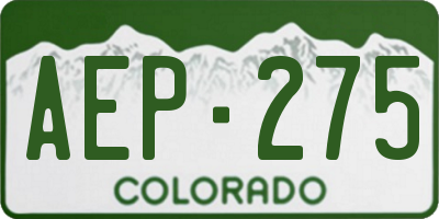 CO license plate AEP275
