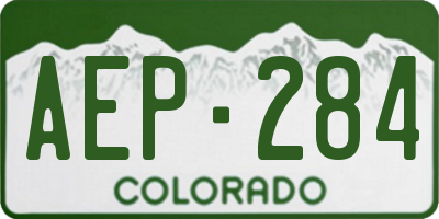CO license plate AEP284