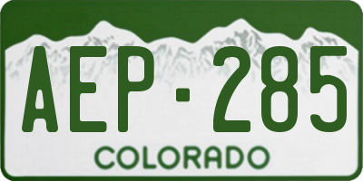 CO license plate AEP285
