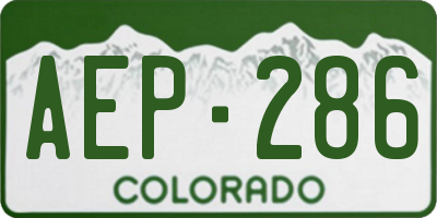 CO license plate AEP286