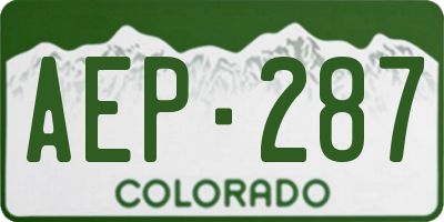 CO license plate AEP287