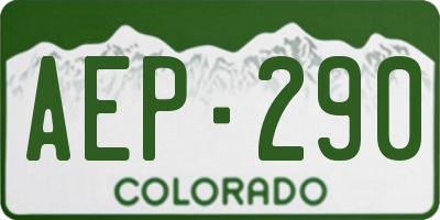 CO license plate AEP290