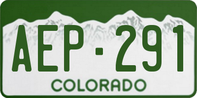 CO license plate AEP291