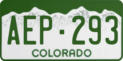 CO license plate AEP293