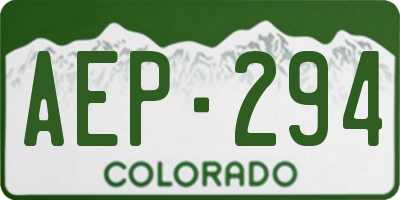 CO license plate AEP294