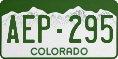 CO license plate AEP295