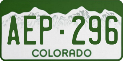 CO license plate AEP296