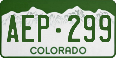 CO license plate AEP299