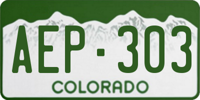 CO license plate AEP303