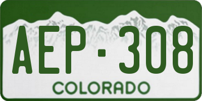 CO license plate AEP308
