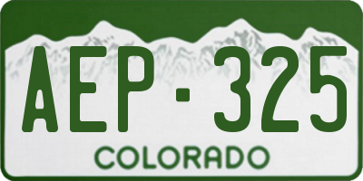 CO license plate AEP325