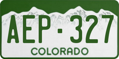 CO license plate AEP327